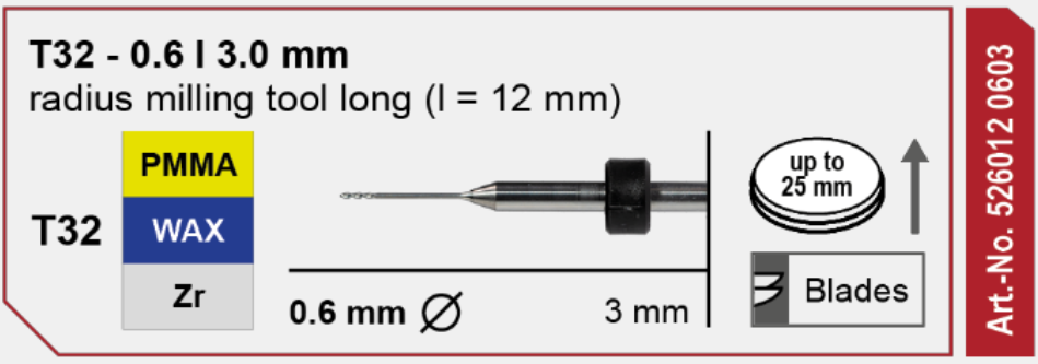 T32 milling tool - 0.6mm  3mm Shank (Long) – imes-icore.net