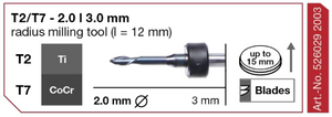 CORiTEC T20 Radius Milling Tool - 0.6 mm, 3 mm Shaft