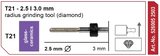 T21 Grinding tool - 2.5mm | 3mm Shank (Diamond coated)