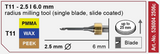 T11 Milling tool - 2.5mm | 6mm Shank (single blade)